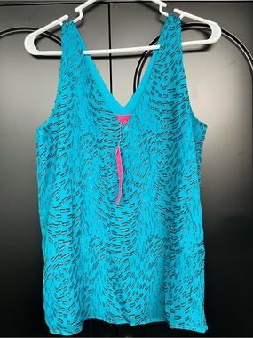 Lilly Pulitzer Teal Sleeveless Printed Camisole